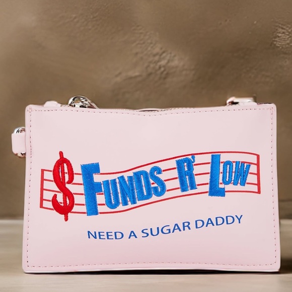 Dolls Kill Pink Clutch with Blue and Red Print - Picture 3 of 4